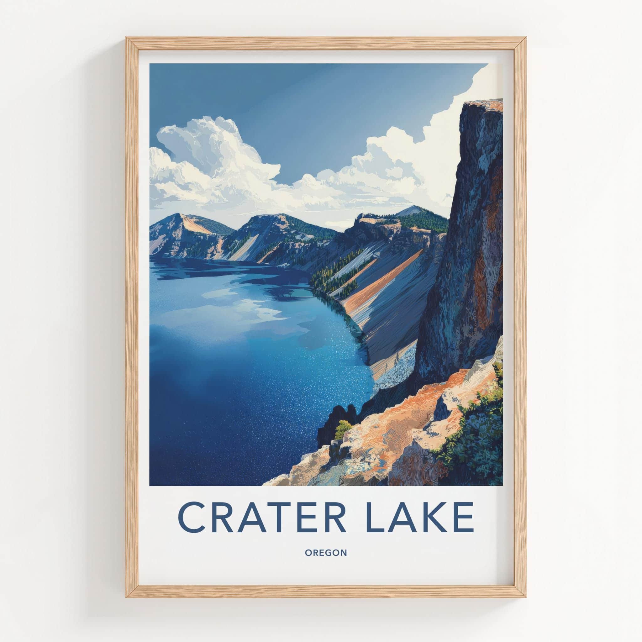 Crater Lake Poster - Oregon Scenic Art - Deep Blue Waters Gallery Art