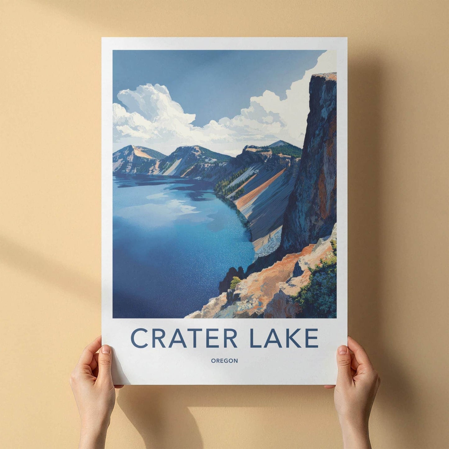 Crater Lake Poster - Oregon Scenic Art - Deep Blue Waters Gallery Art