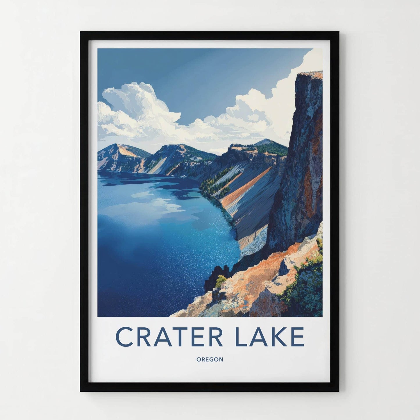 Crater Lake Poster - Oregon Scenic Art - Deep Blue Waters Gallery Art