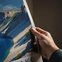 Crater Lake Poster - Oregon Scenic Art - Majestic Lake Cliffs Home Decor