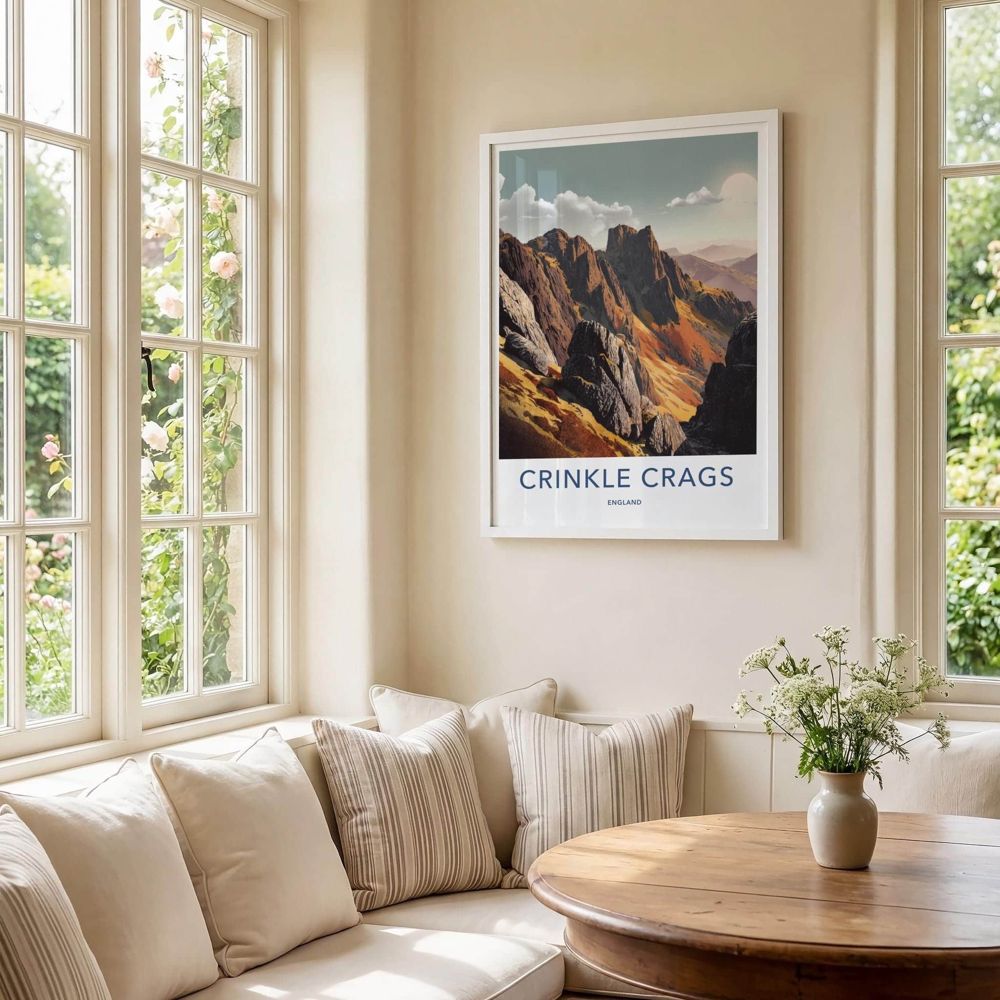 Crinkle Crags Poster - England Scenic Art - Mountain Ridge Sunlight Home Decor