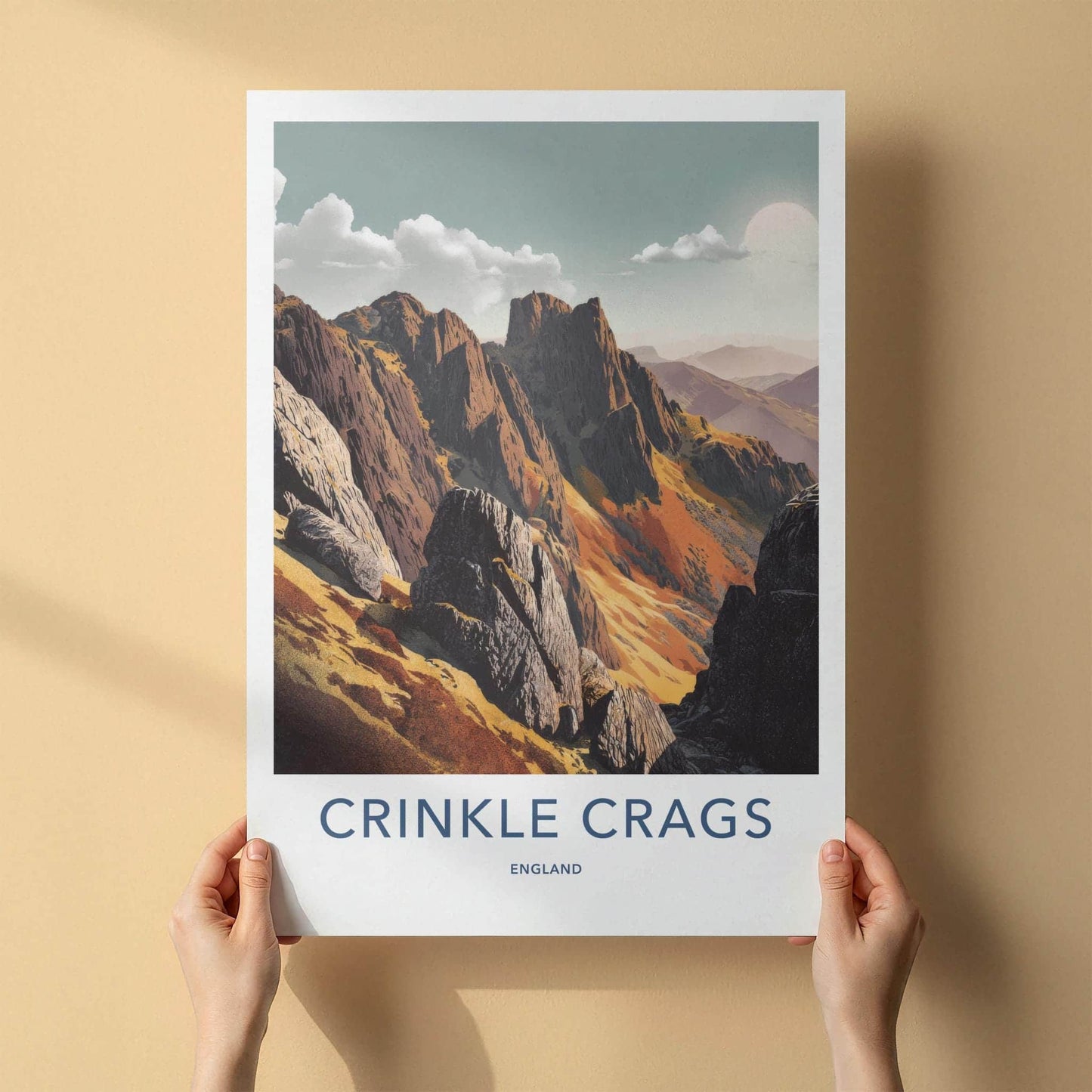 Crinkle Crags Poster - England Scenic Art - Mountain Ridge Sunlight Home Decor