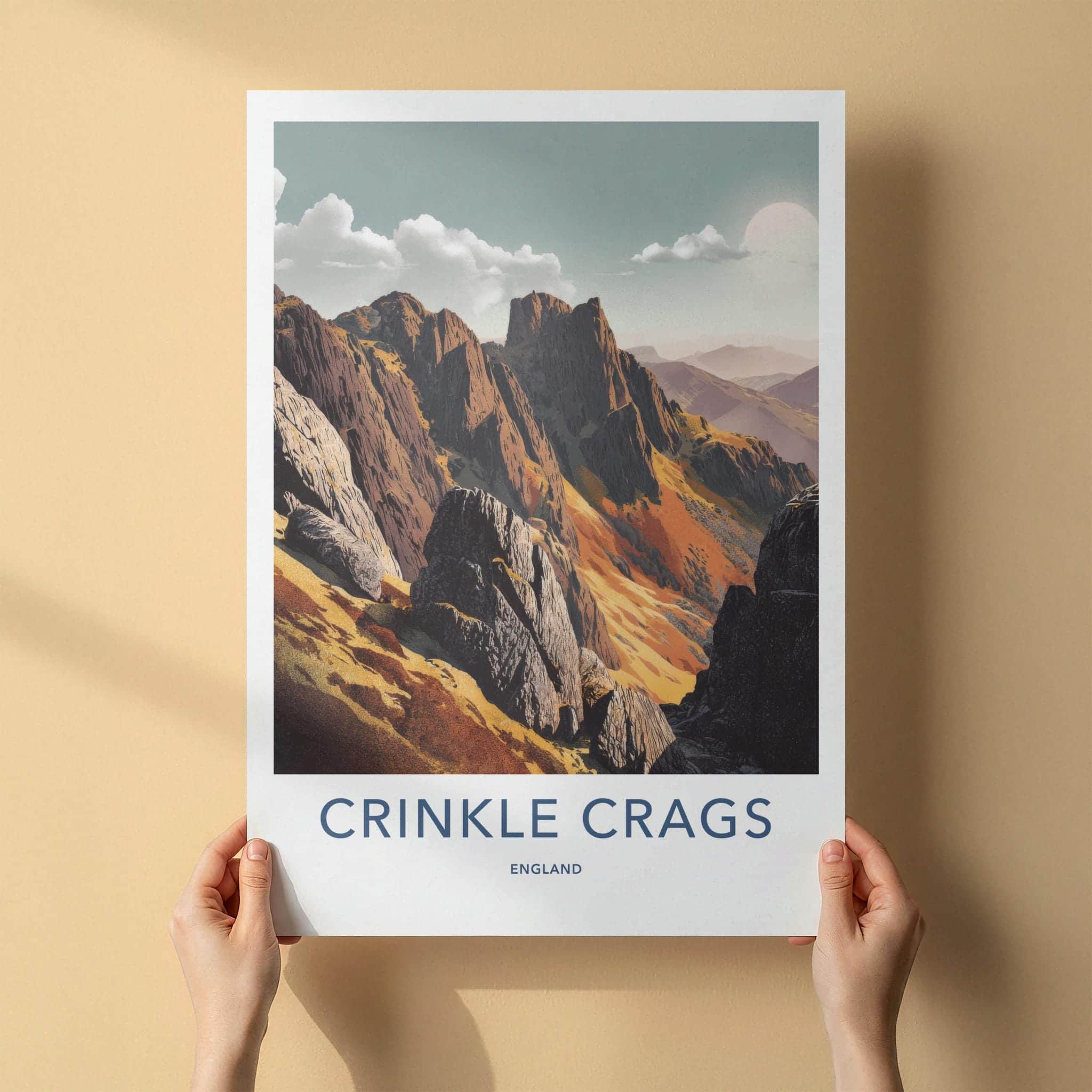 Crinkle Crags Poster - England Scenic Art - Mountain Ridge Sunlight Home Decor