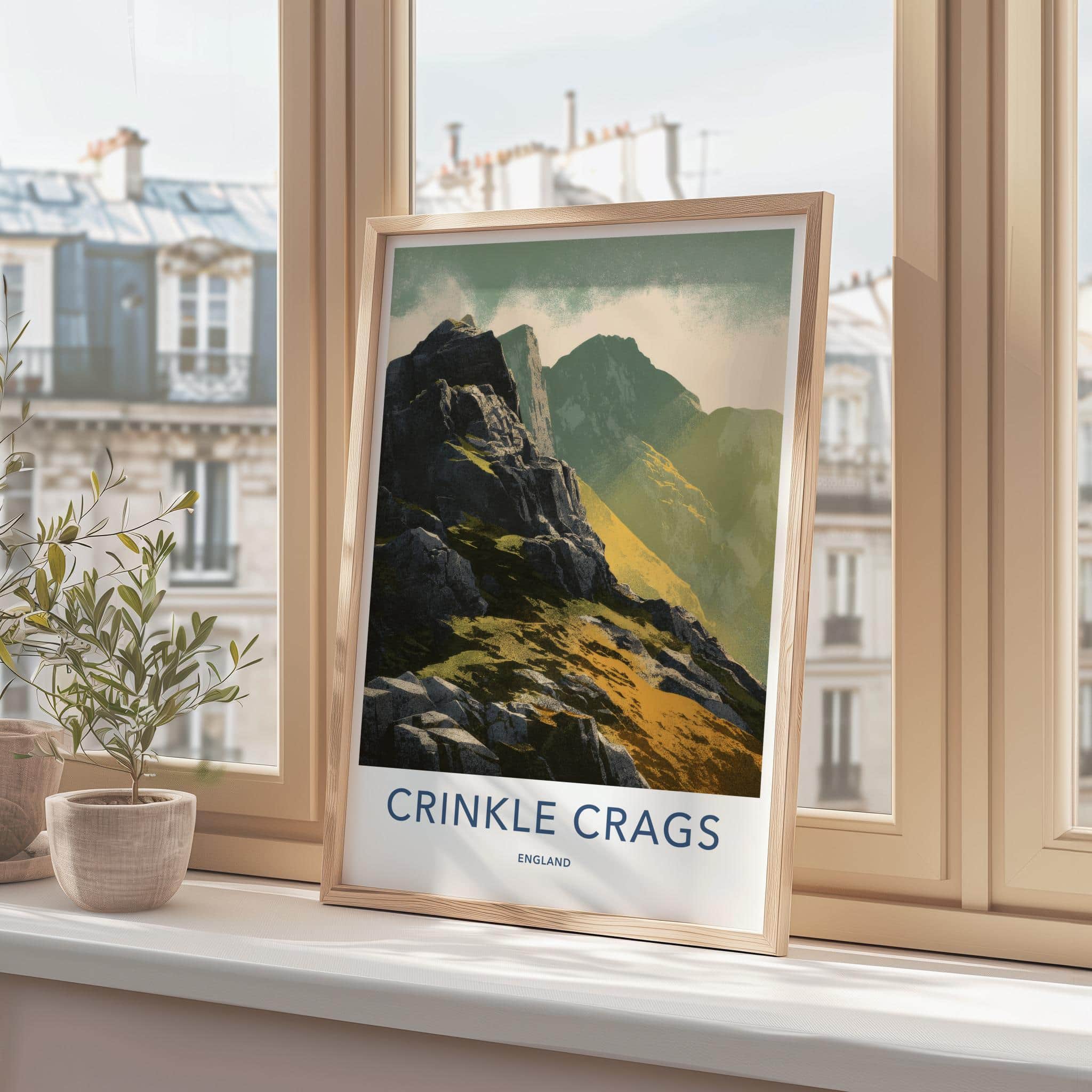 Crinkle Crags Poster - England Travel Art - Rugged Mountain Peaks Wall Decor