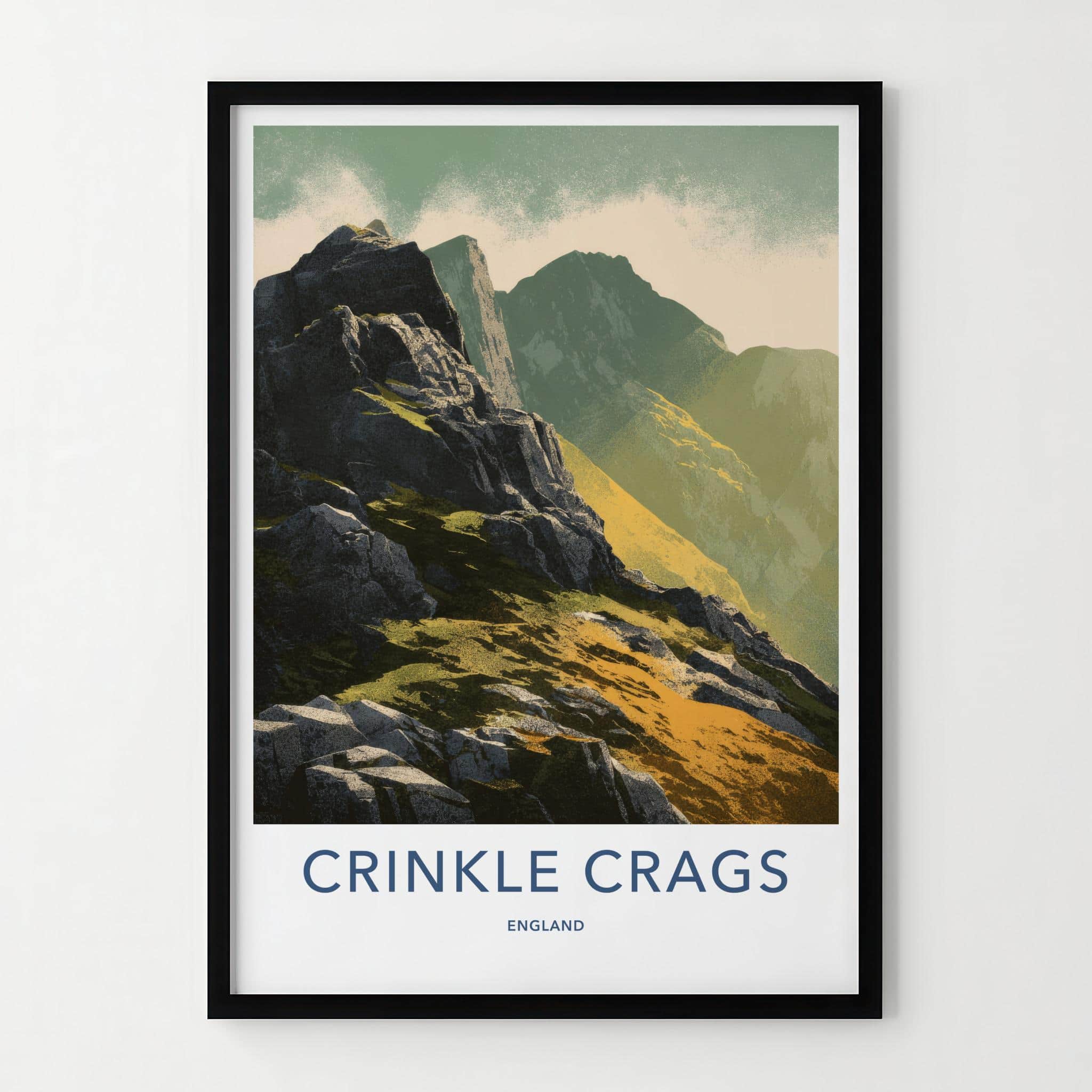 Crinkle Crags Poster - England Travel Art - Rugged Mountain Peaks Wall Decor