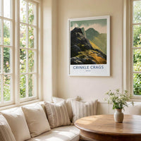 Crinkle Crags Poster - England Travel Art - Rugged Mountain Peaks Wall Decor