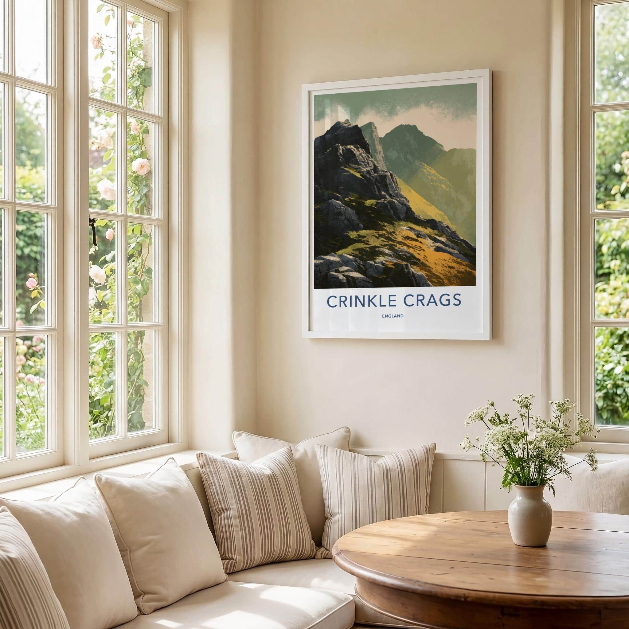 Crinkle Crags Poster - England Travel Art - Rugged Mountain Peaks Wall Decor