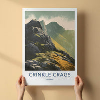 Crinkle Crags Poster - England Travel Art - Rugged Mountain Peaks Wall Decor