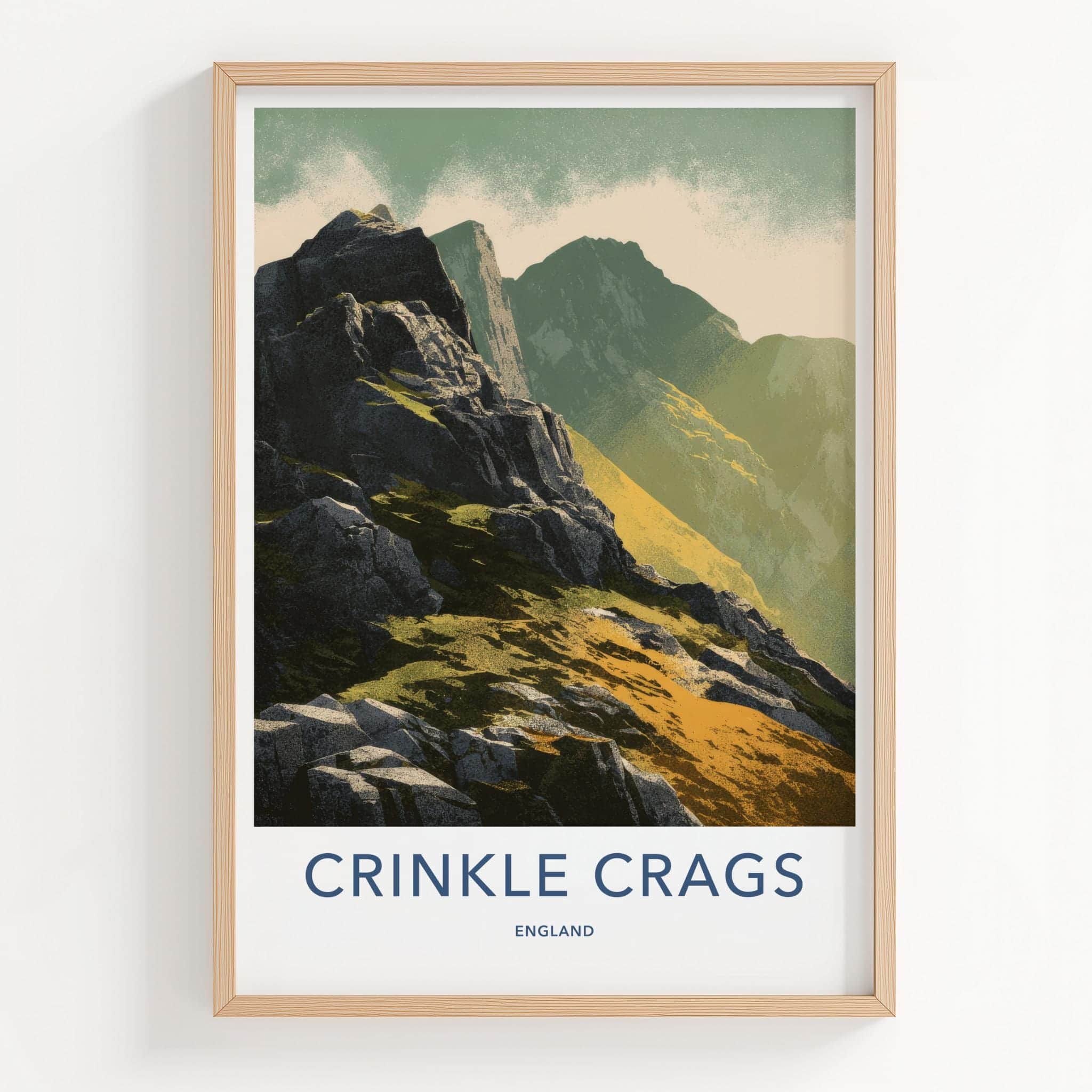 Crinkle Crags Poster - England Travel Art - Rugged Mountain Peaks Wall Decor