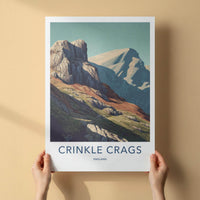 Crinkle Crags Poster - England Travel Art - rugged mountain slopes Wall Decor