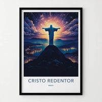 Cristo Redentor Poster - Brazil Wall Art - Cosmic Rays City Home Decor