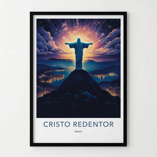Cristo Redentor Poster - Brazil Wall Art - Cosmic Rays City Home Decor
