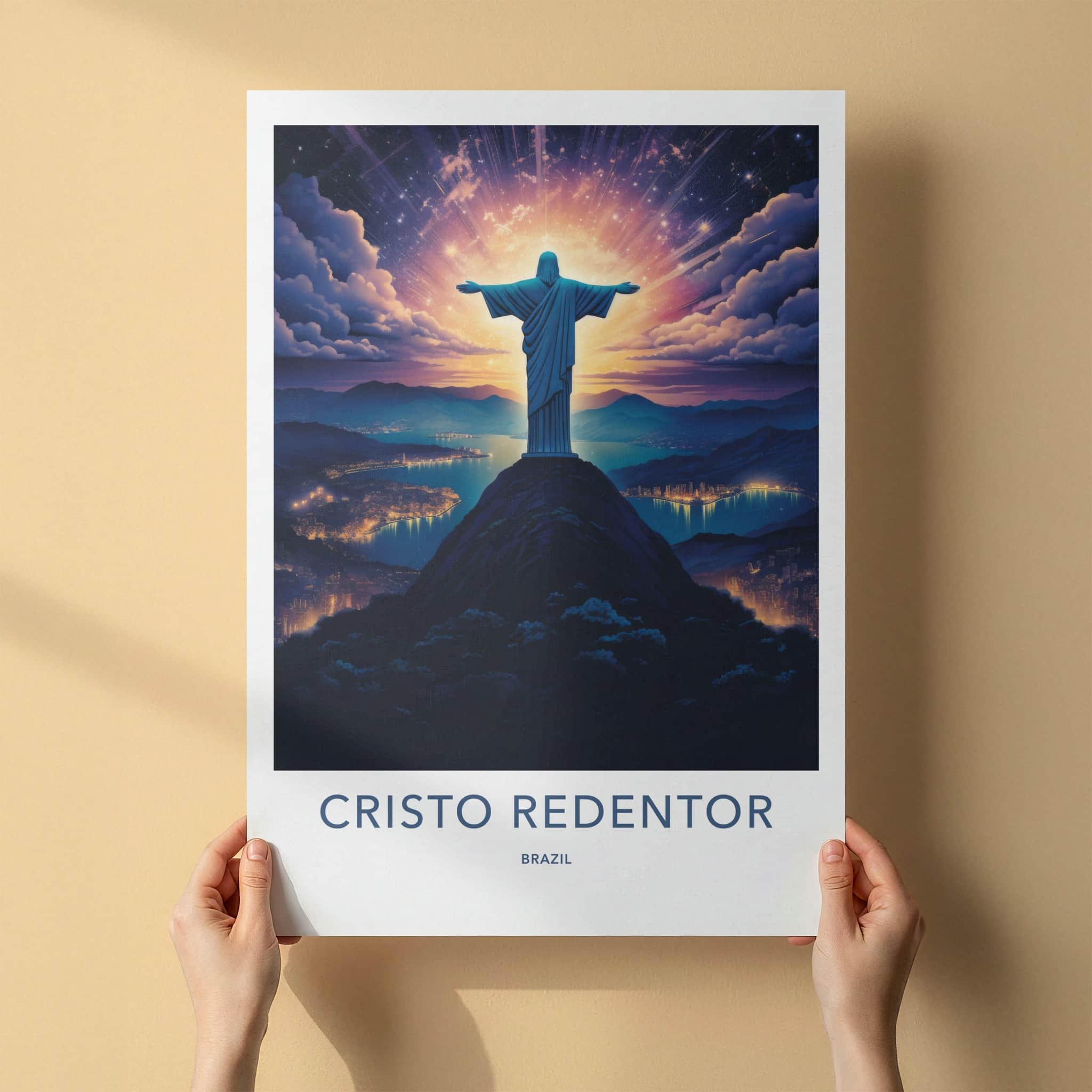 Cristo Redentor Poster - Brazil Wall Art - Cosmic Rays City Home Decor