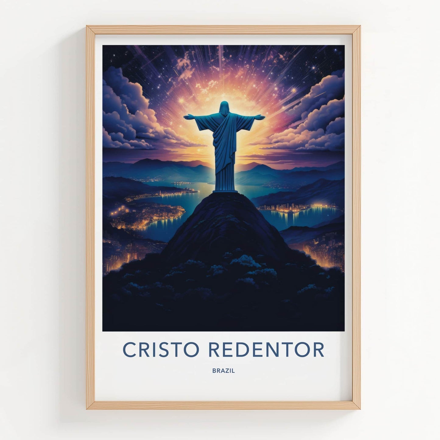 Cristo Redentor Poster - Brazil Wall Art - Cosmic Rays City Home Decor