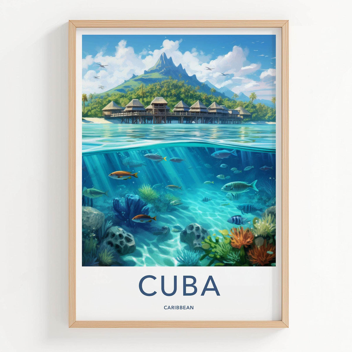 Cuba Wall Art - Vibrant Caribbean Travel Poster