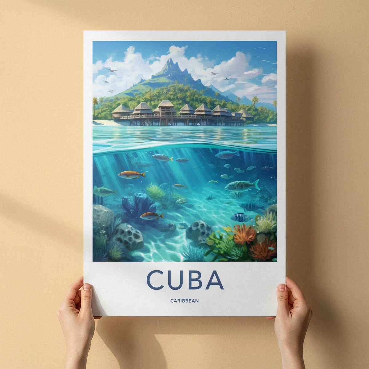 Cuba Wall Art - Vibrant Caribbean Travel Poster