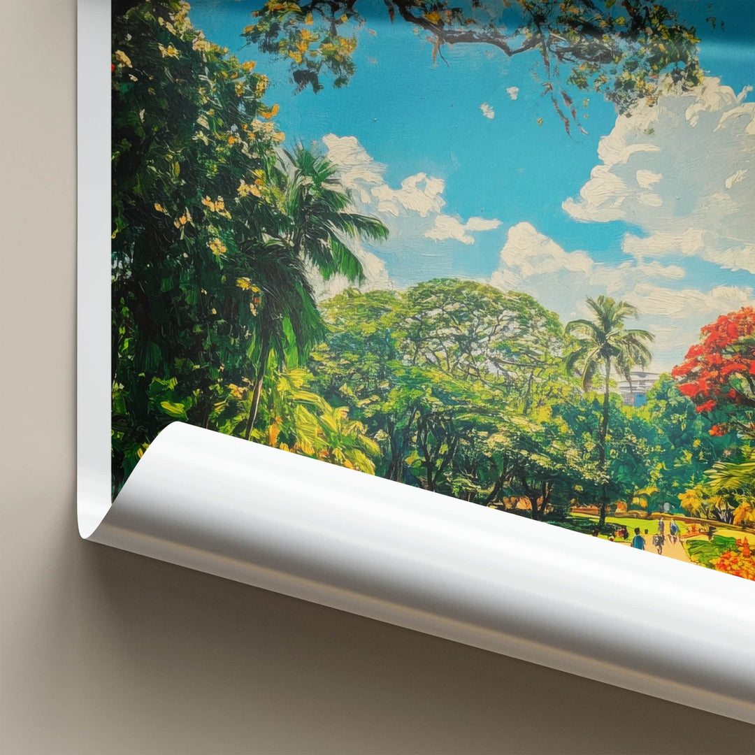 Cubbon Park Poster - India Travel Art - Karnataka People Walk Pathway Home Decor