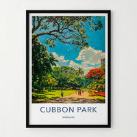 Cubbon Park Poster - India Travel Art - Karnataka People Walk Pathway Home Decor
