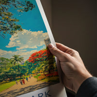 Cubbon Park Poster - India Travel Art - Karnataka People Walk Pathway Home Decor