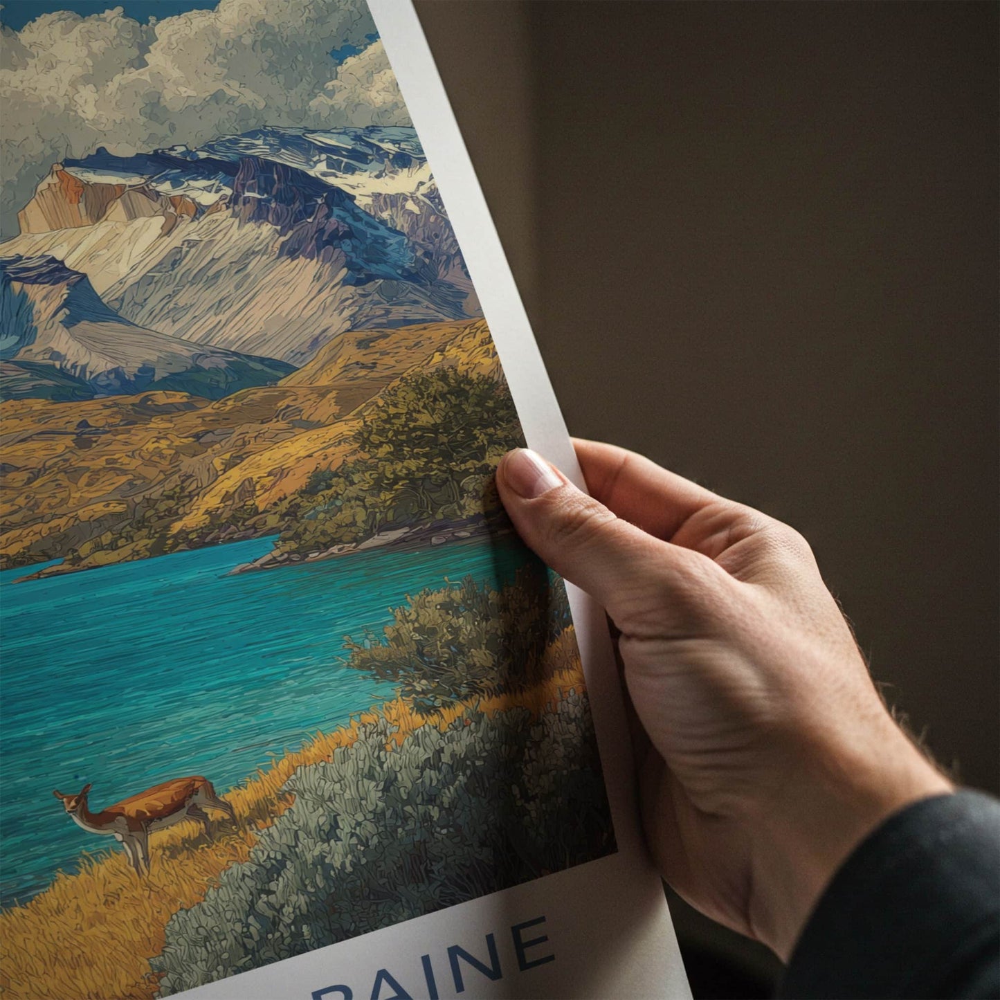 Cuernos del Paine Poster - Chile Travel Print - Majestic Mountain Lake Home Art