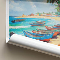 Culebra Poster - Puerto Rico Travel Art - Colorful Boats Beach Home Decor
