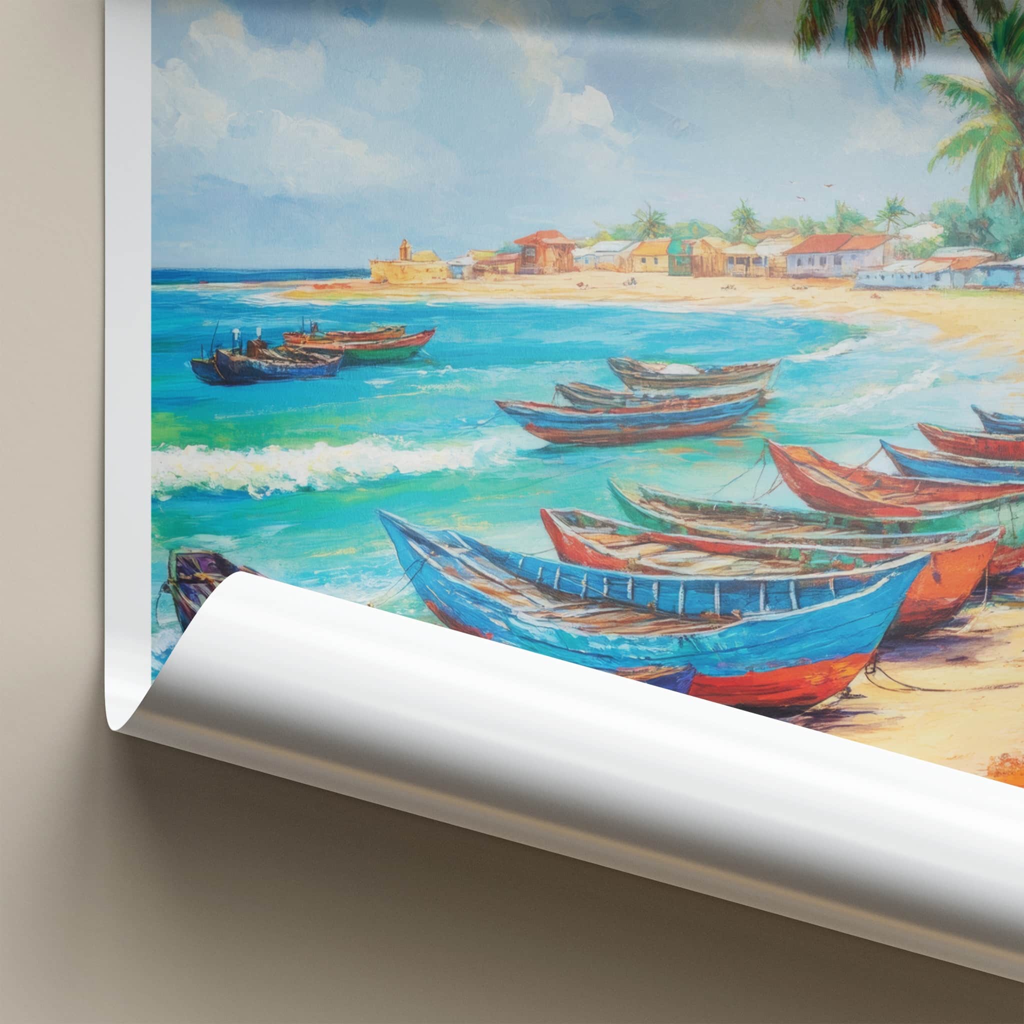 Culebra Poster - Puerto Rico Travel Art - Colorful Boats Beach Home Decor