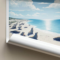 Curonian Spit Poster - Lithuania Travel Art - Seals Sunny Beach Home Decor