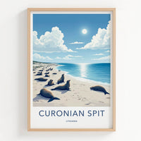 Curonian Spit Poster - Lithuania Travel Art - Seals Sunny Beach Home Decor