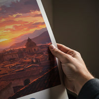 Cusco Poster - Peru Travel Art - Vibrant Sunset Cityscape Home Decor
