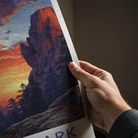 Custer Park Poster - South Dakota Scenic Art - Vivid Sunset Peaks Home Decor