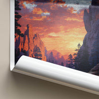 Custer Park Poster - South Dakota Scenic Art - Vivid Sunset Peaks Home Decor