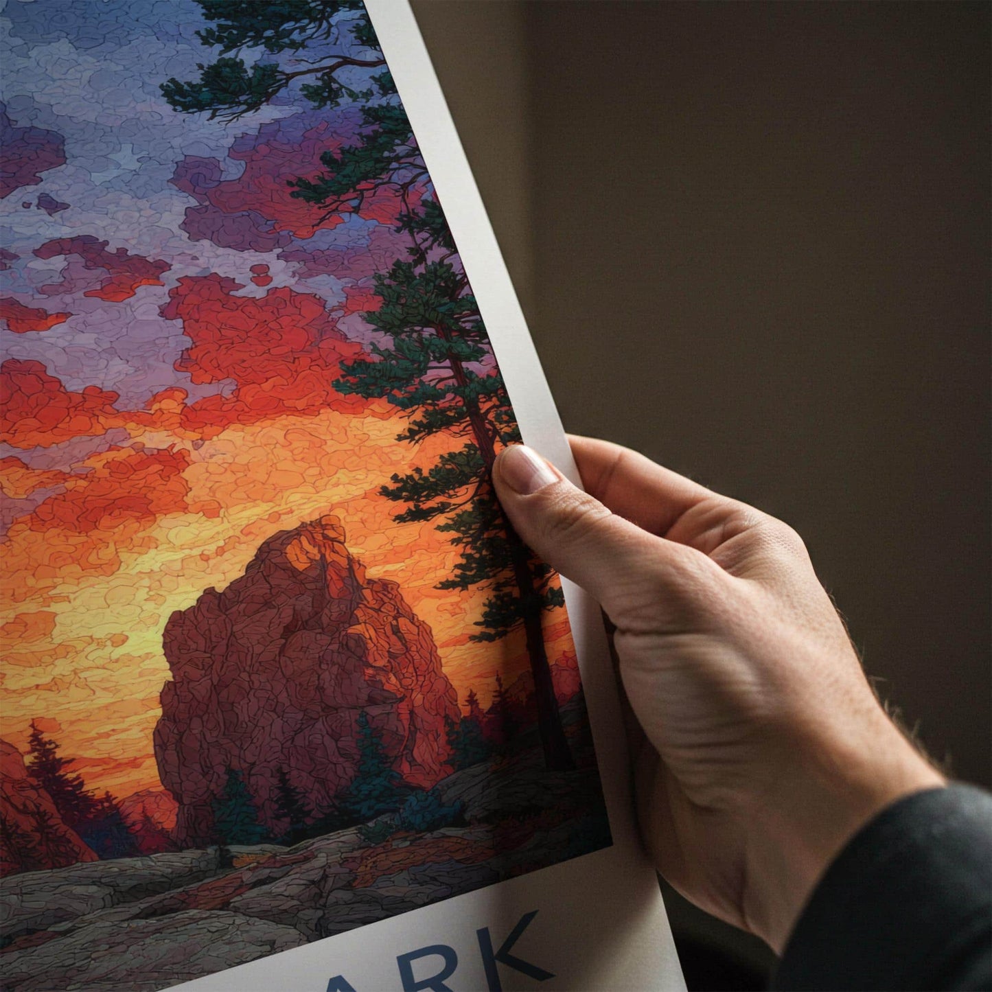 Custer Park Poster - South Dakota Travel Art - Vibrant Sunset Peaks Home Decor
