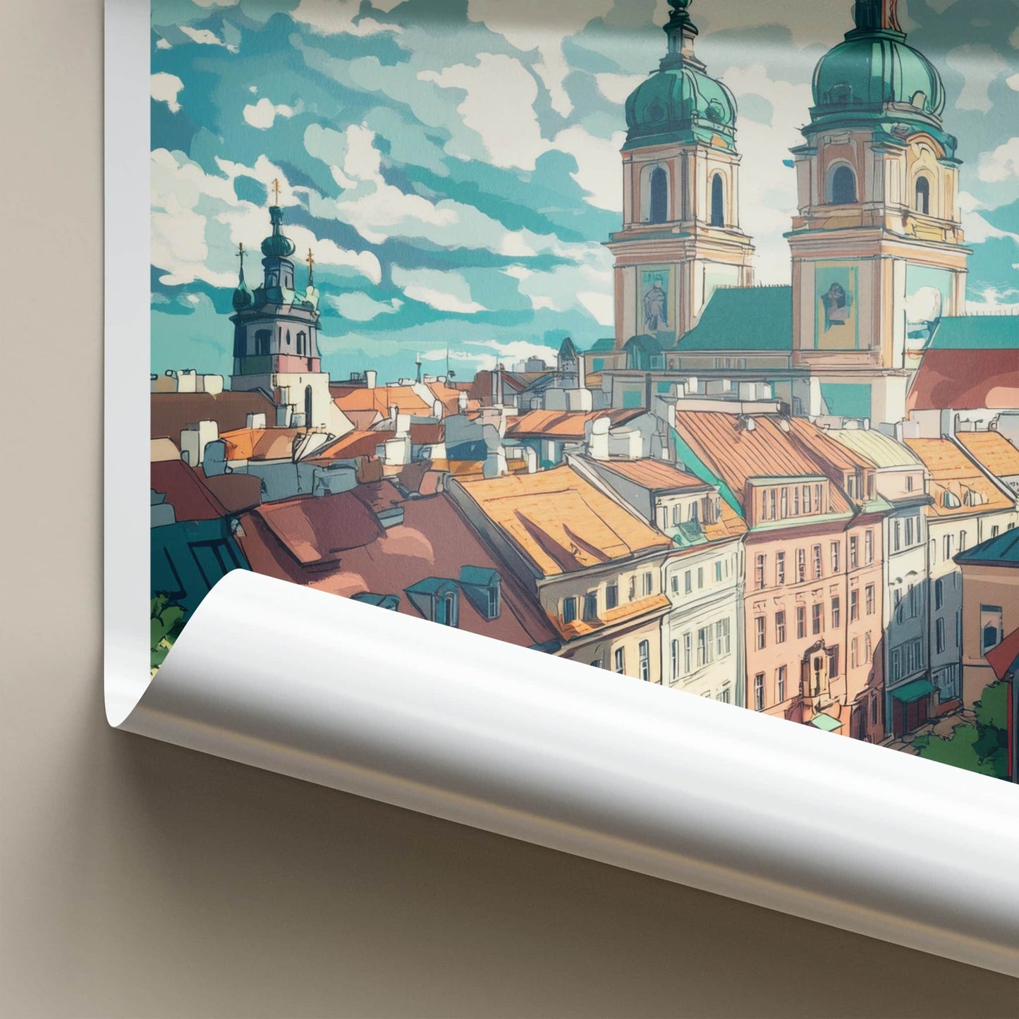 Czestochowa Poster - Poland Travel Art - Majestic Cathedral Towers Home Decor