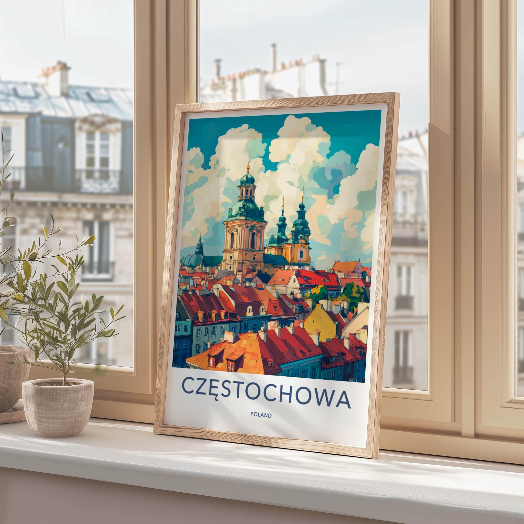 Czestochowa Poster - Poland Wall Art - Old Town Architecture Home Decor