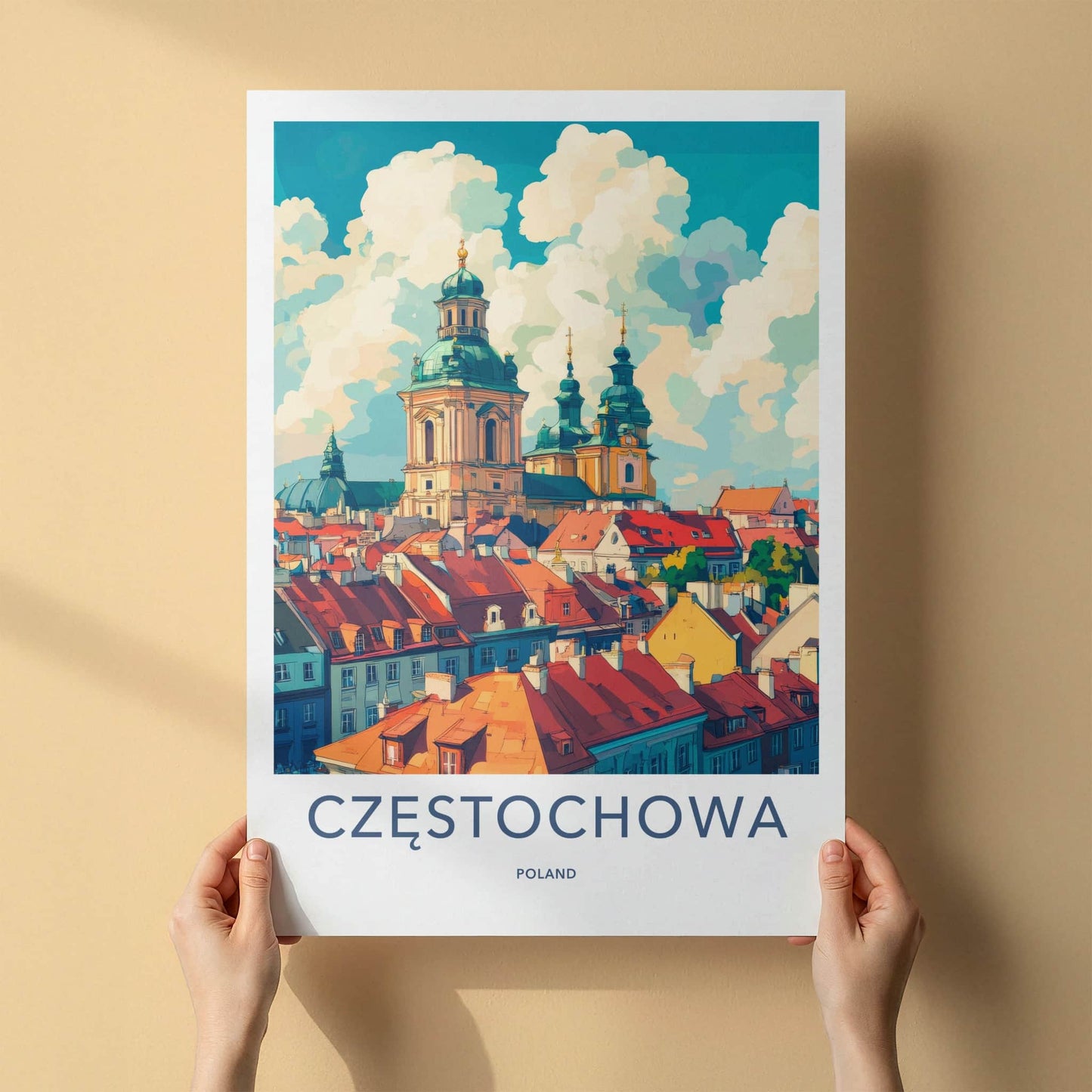 Czestochowa Poster - Poland Wall Art - Old Town Architecture Home Decor