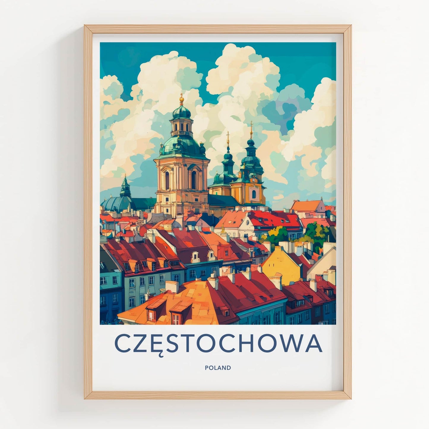 Czestochowa Poster - Poland Wall Art - Old Town Architecture Home Decor