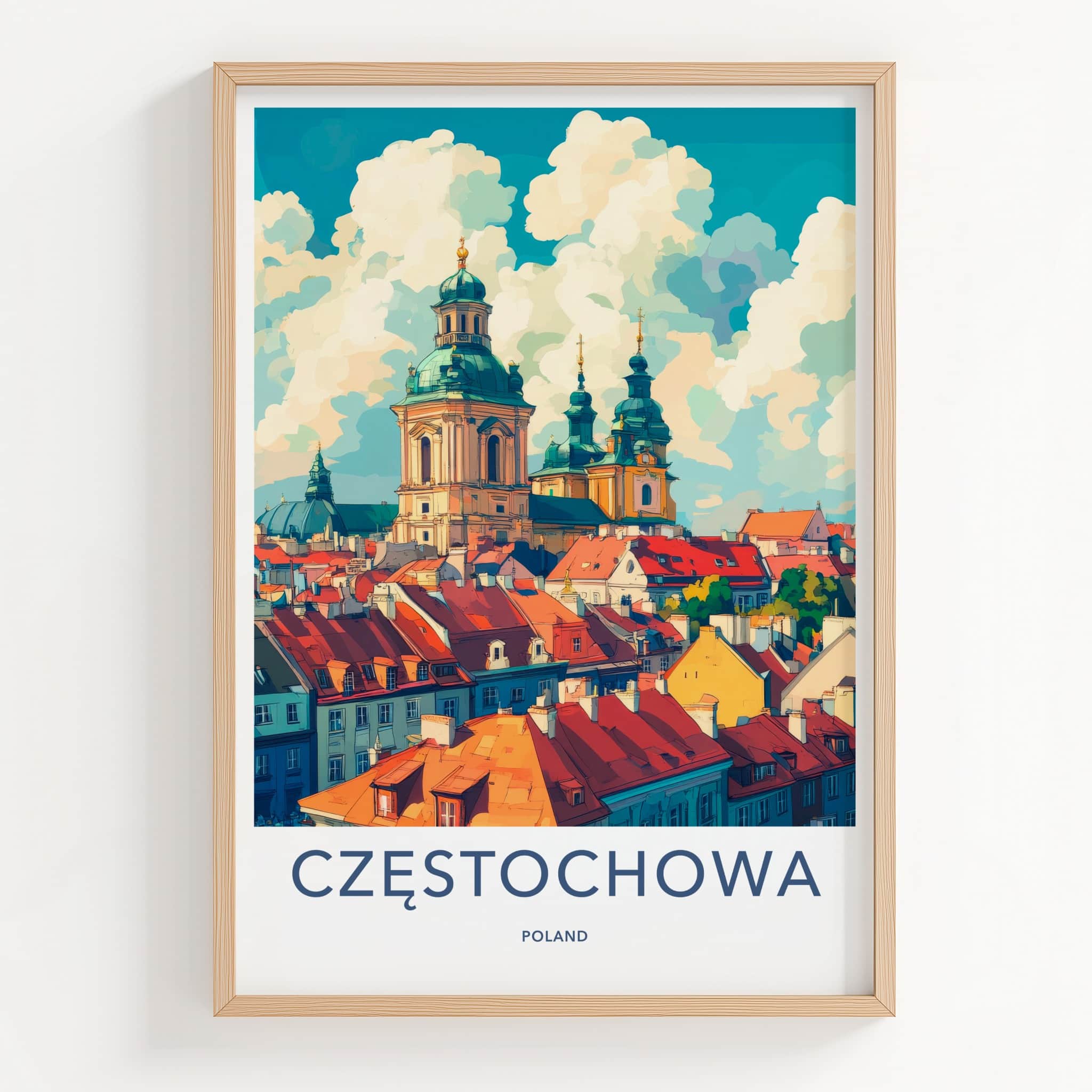 Czestochowa Poster - Poland Wall Art - Old Town Architecture Home Decor