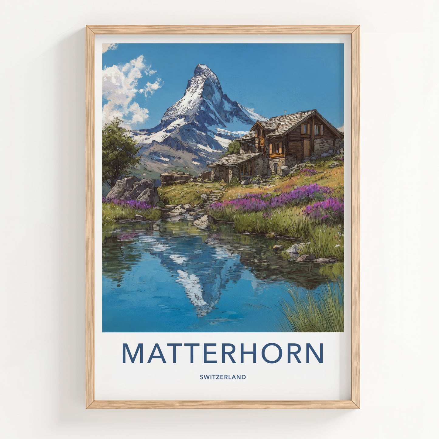 Matterhorn Poster - Switzerland Wall Art Alpine Mountain Reflection