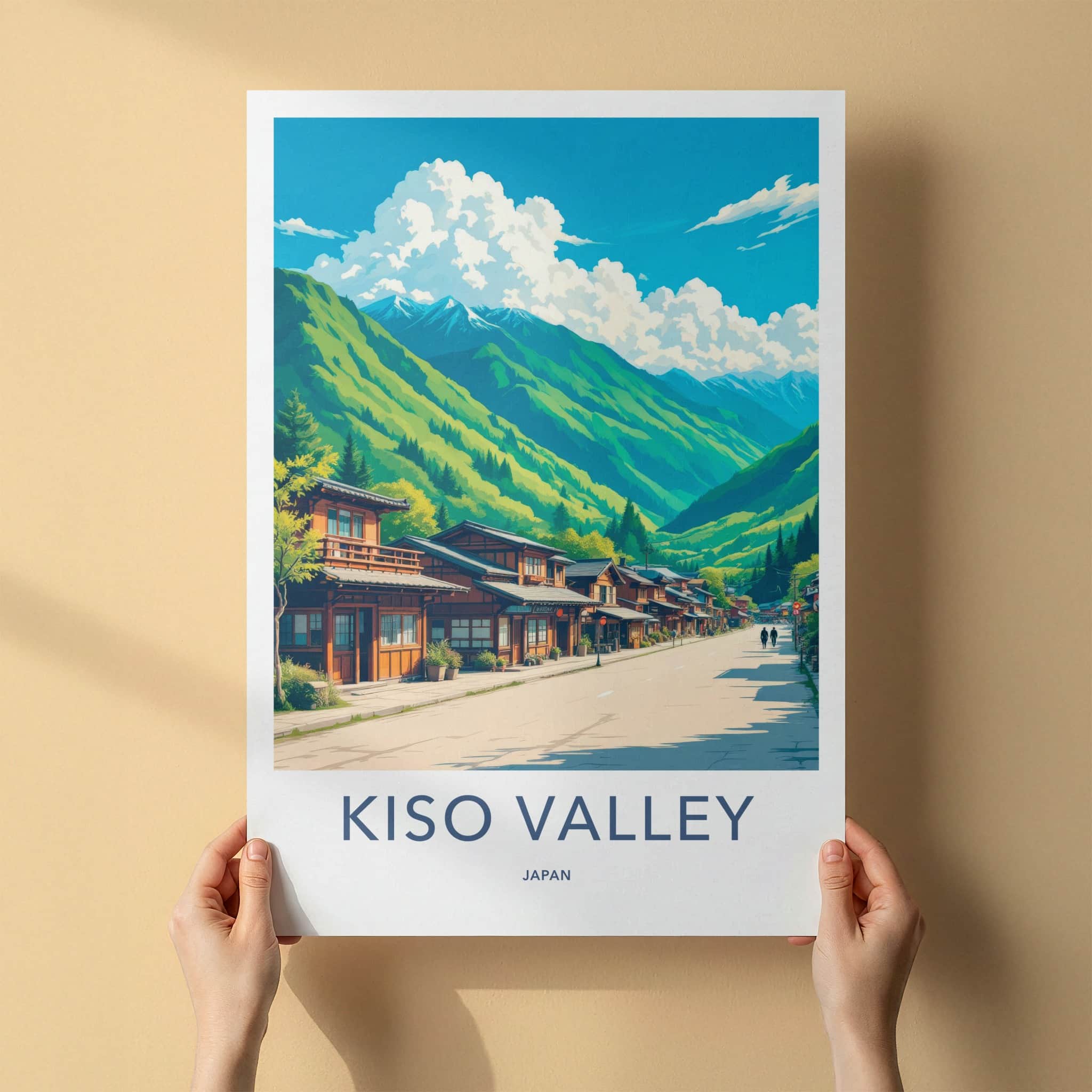 Kiso Valley Poster - Japan Travel Art - Traditional Valley Town Home Decor