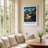 Sandakphu Poster India West Bengal Snowy Peak Decor
