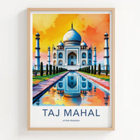 Taj Mahal Poster - India Uttar Pradesh Water Reflection
