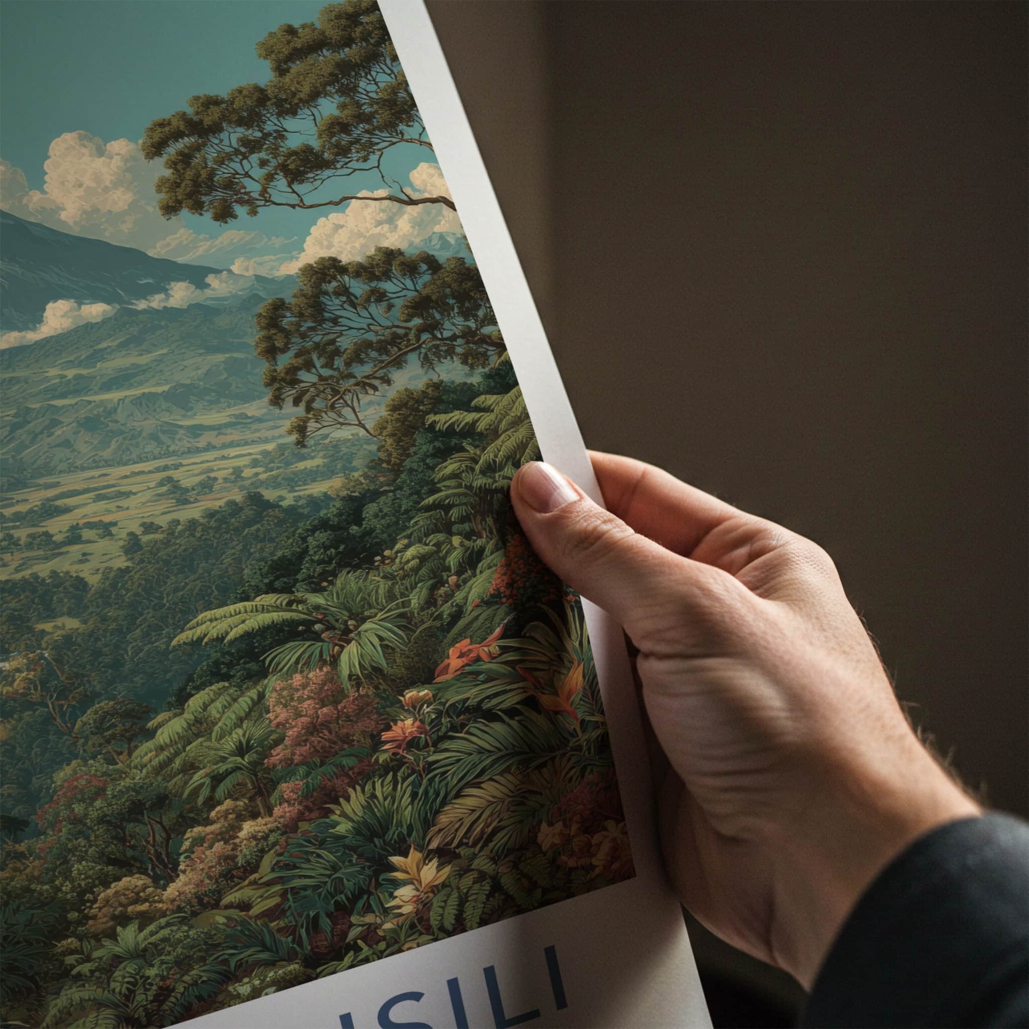 Mount Silisili Poster - Samoa Snow Capped Volcano