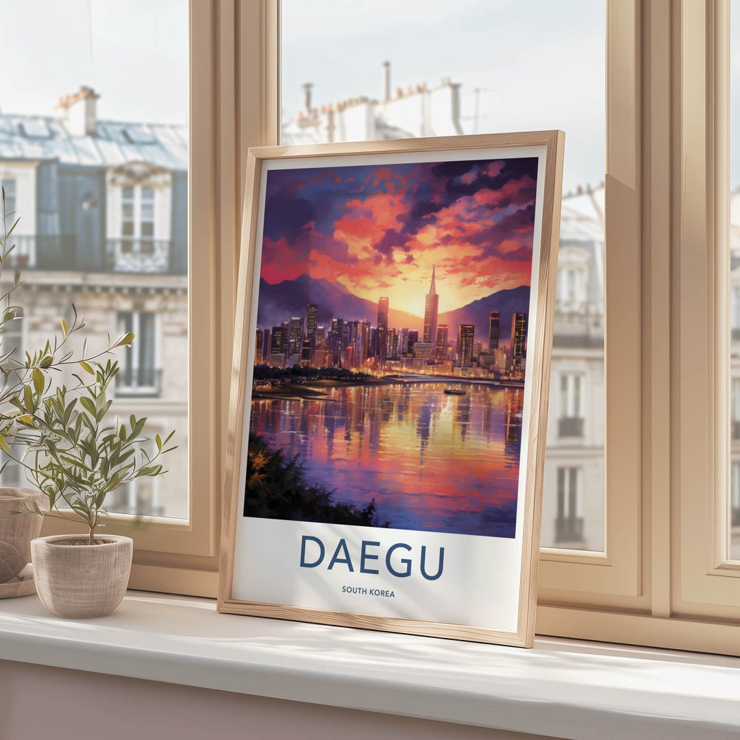Daegu Poster - South Korea Art Print - Vibrant City Glow Wall Decor
