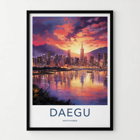 Daegu Poster - South Korea Art Print - Vibrant City Glow Wall Decor