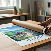 Daegu Poster - South Korea Travel Art - Lively Market Street Home Decor