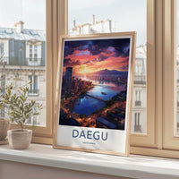 Daegu Poster - South Korea Travel Art - Vibrant City Sunset Wall Decor