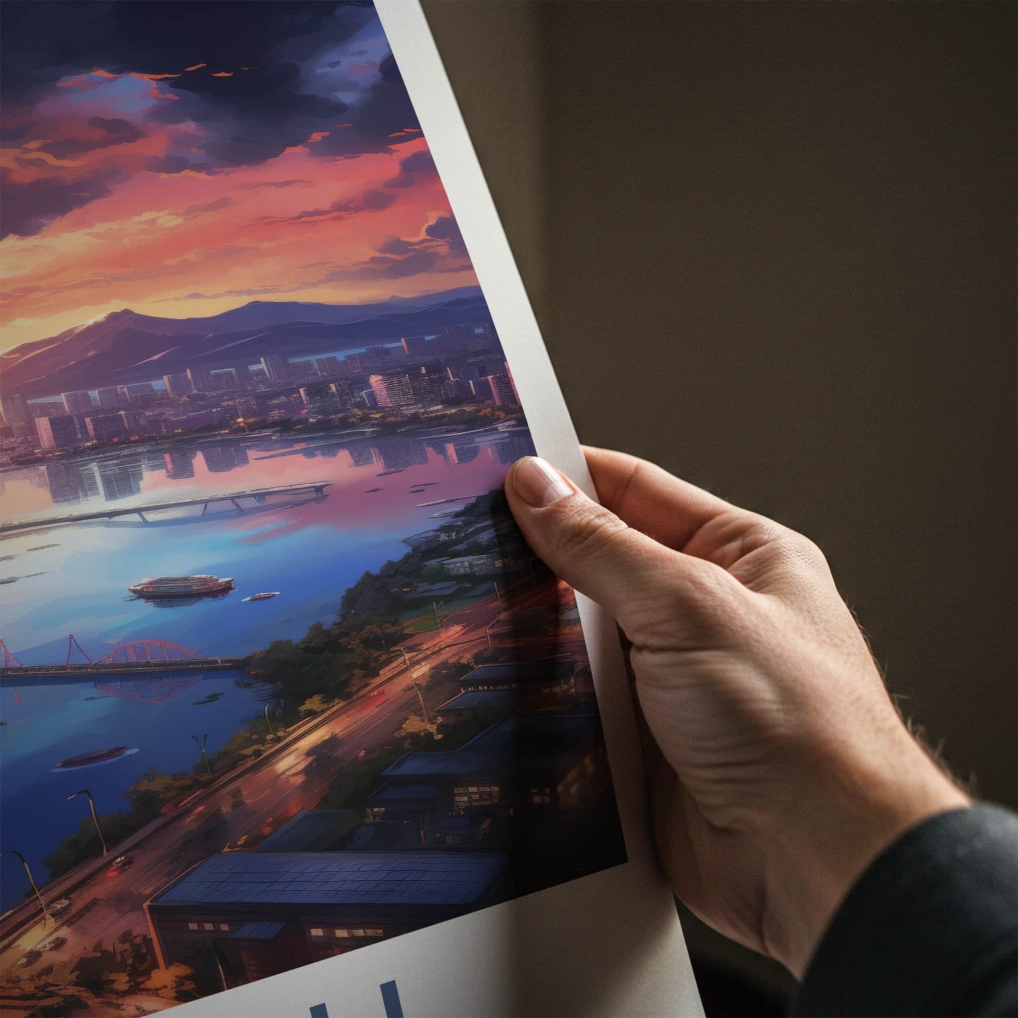 Daegu Poster - South Korea Travel Art - Vibrant City Sunset Wall Decor