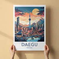 Daegu Poster - South Korea Travel Art - Vibrant Cityscape Tower Wall Decor