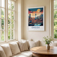 Daegu Poster - South Korea Travel Art - Vibrant Cityscape Tower Wall Decor