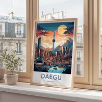 Daegu Poster - South Korea Travel Art - Vibrant Cityscape Tower Wall Decor